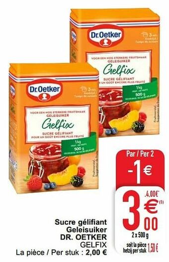 Cora Sucre gélifiant geleisuiker dr. oetker gelfix aanbieding
