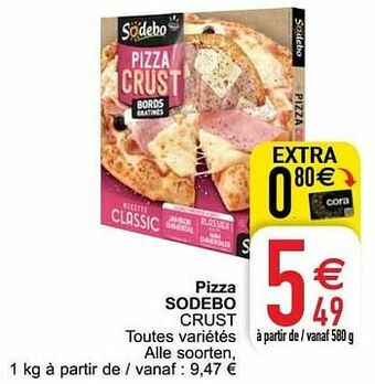 Cora Pizza sodebo crust aanbieding