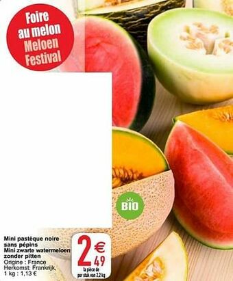 Cora Mini pastèque noire sans pépins mini zwarte watermeloen zonder pitten aanbieding