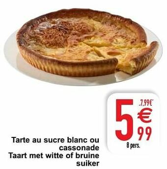 Tarte au sucre blanc ou cassonade taart met witte of bruine suiker