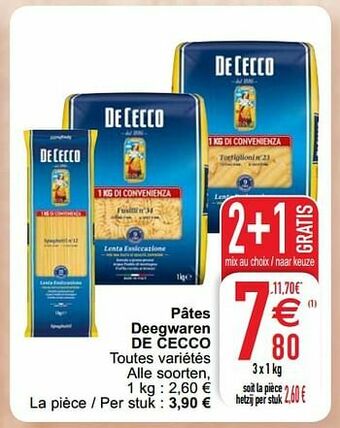 Cora Pâtes deegwaren de cecco aanbieding