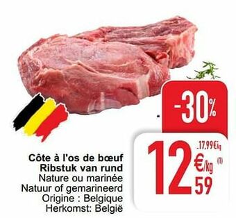 Côte à l`os de boeuf ribstuk van rund