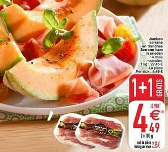 Jambon serrano en tranches serrano ham