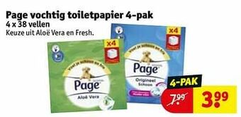 Kruidvat Page vochtig toiletpapier aanbieding