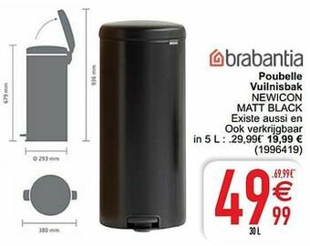 Cora Poubelle vuilnisbak newicon matt black aanbieding
