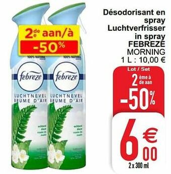 Cora Désodorisant en spray luchtverfrisser in spray febreze morning aanbieding