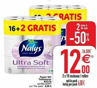 Cora Papier wc toiletpapier nalys ultra soft aanbieding