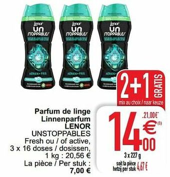 Cora Parfum de linge linnenparfum lenor unstoppables aanbieding