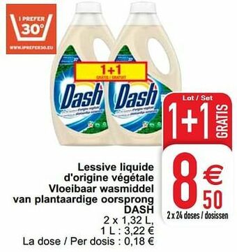 Cora Lessive liquide d`origine végétale vloeibaar wasmiddel van plantaardige oorsprong dash aanbieding