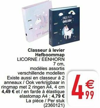 Classeur à levier hefboommap licorne - eenhorn