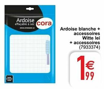 Ardoise blanche + accessoires witte lei + accessoires