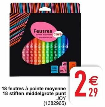 Cora 18 feutres à pointe moyenne 18 stiften middelgrote punt joy aanbieding