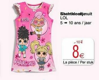 Chemise de nuit nachtkleedje lol
