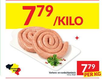 Intermarché Varkens en rundschipolata's per kg aanbieding