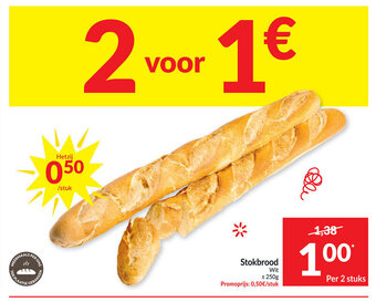 Intermarché Stokbrood per 2 stuks aanbieding
