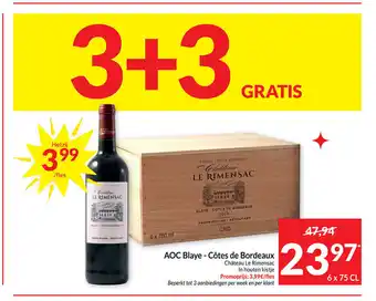 Intermarché AOC blaye Cotes de bordeaux 6 x 75cl aanbieding