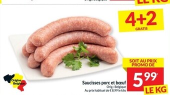 Saucisses porc et boeuf