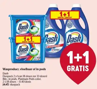 Delhaize Wasproduct, vloeibaar of in pods dash aanbieding
