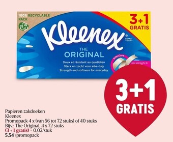 Papieren zakdoeken kleenex