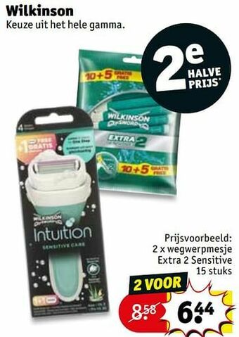 Kruidvat Wegwerpmesje extra 2 sensitive aanbieding