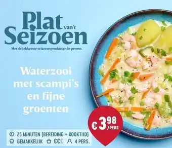 Delhaize Waterzooi met scampi’s en fijne groenten aanbieding