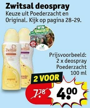 Kruidvat Deospray poederzacht aanbieding