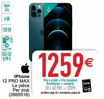 Cora Apple iphone 12 pro max aanbieding