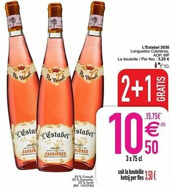 Cora L`estabel 2020 languedoc cabrières, aop, mp aanbieding