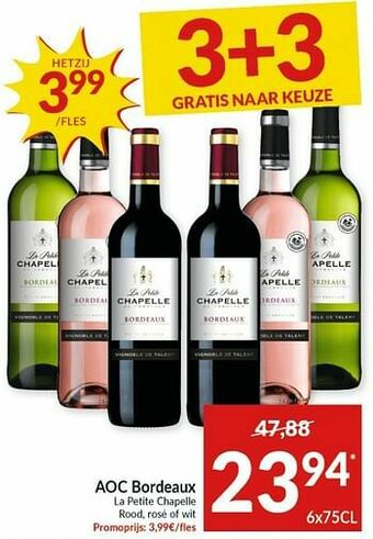 Aoc bordeaux la petite chapelle rood, rosé of wit