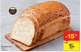 Carrefour Market Wit tijgerbrood 800g aanbieding