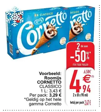 Cora Cornetto Roomijs aanbieding