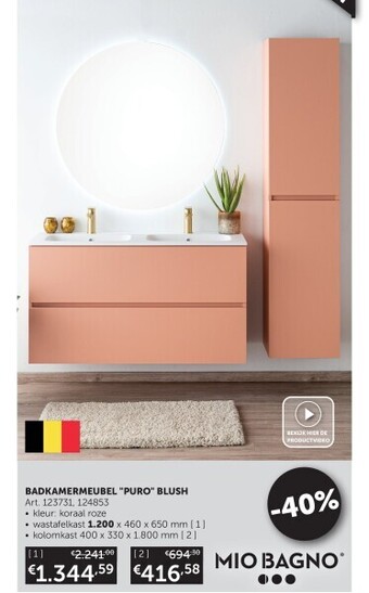 Zelfbouwmarkt Badkamermeubel puro blush aanbieding
