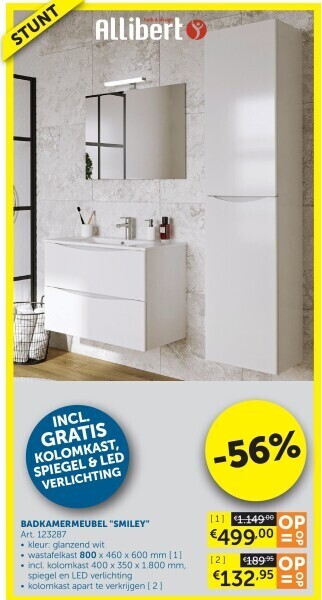 Zelfbouwmarkt Badkamermeubel smiley aanbieding