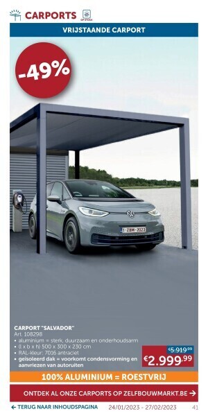 Zelfbouwmarkt Carport salvador aanbieding