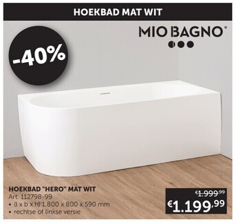 Zelfbouwmarkt Hoekbad hero mat wit aanbieding