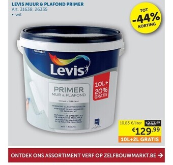 Zelfbouwmarkt Levis muur & plafond primer aanbieding