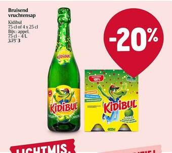 Delhaize Bruisend vruchtensap kidibul aanbieding