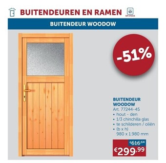 Zelfbouwmarkt Buitendeur woodow aanbieding