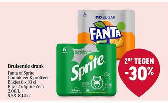 Delhaize Bruisende drank fanta of sprite aanbieding