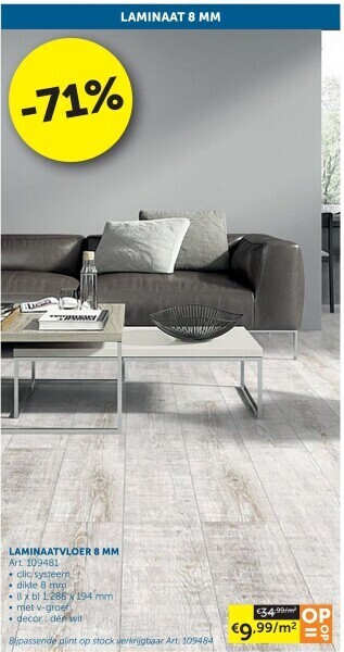 Zelfbouwmarkt Laminaatvloer 8 mm aanbieding