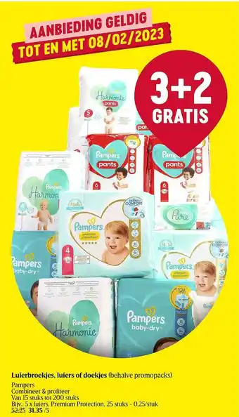 Delhaize Luierbroekjes, luiers of doekjes pampers aanbieding