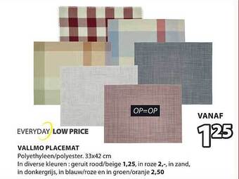 Jysk Vallmo placemat aanbieding