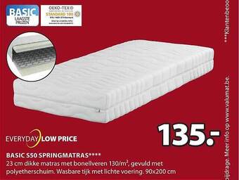 Jysk Basic s50 springmatras aanbieding