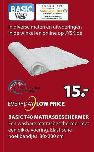 Jysk Basic t40 matrasbeschermer aanbieding