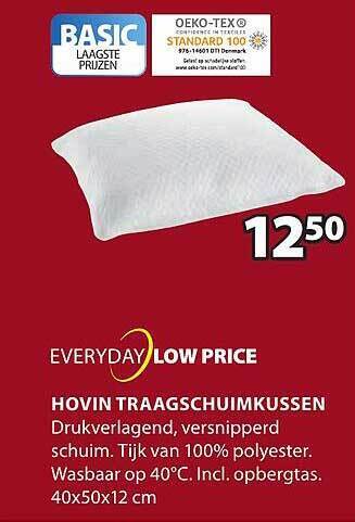 Jysk Hovin traagschuimkussen aanbieding