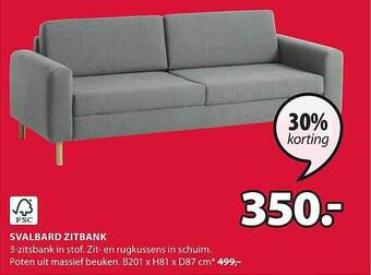 Jysk Svalbard zitbank aanbieding
