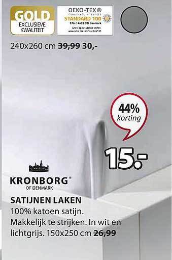 Jysk Satijnen laken aanbieding