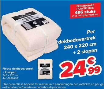 Carrefour Fleece dekbedovertrek + 2 slopen aanbieding