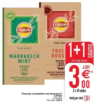 Cora Lipton Theecaps compatibele met Nespresso aanbieding