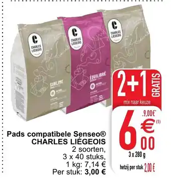 Cora Charles Liegeois Pads compatibele Senseo aanbieding